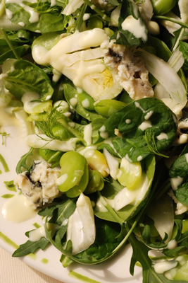 Salade toute fraîche en vert et bleu, par Dorian