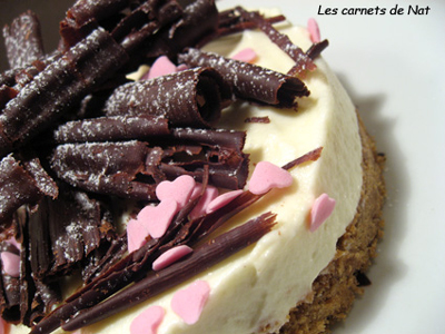 Cheesecake au chocolat blanc, par Nat du blog Les carnets de Nat...