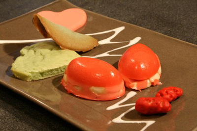 Pralines en rouge et vert, par Gwen du blog Sensation cuisine