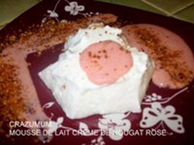 Coco mousse et crème nougat rose, par Crazymum
