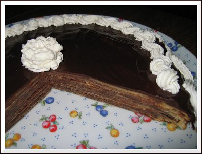 Gâteau de crêpes noires, par Christelle