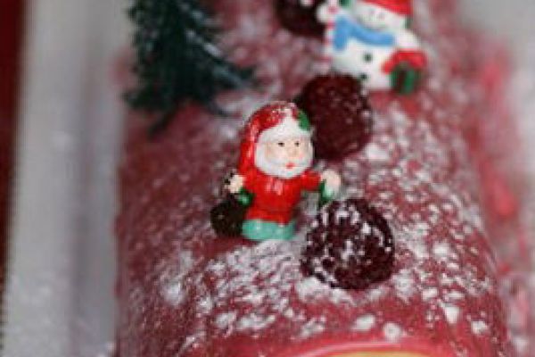 Bûche aux framboises et au chocolat blanc