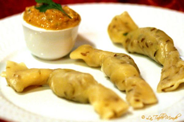 Raviolis de crevettes au curry