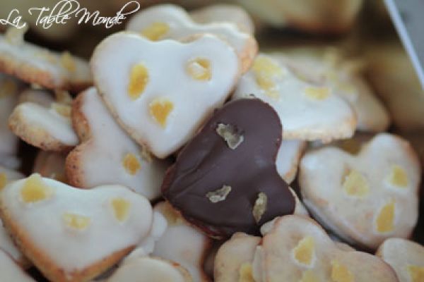 Coeurs à l'orange et au gingembre confit : Bredele