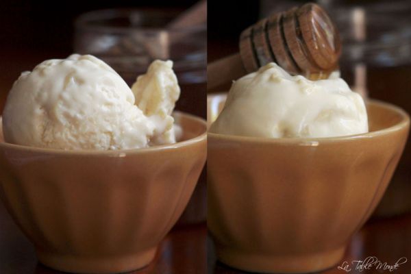 Sundae crème glacée Toblerone au chocolat blanc et son coulis de miel