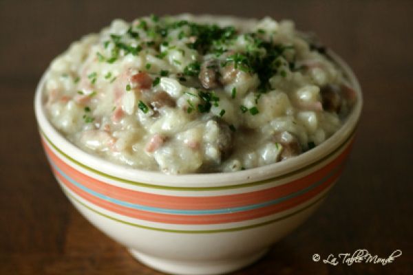 Risotto lardons-champignons