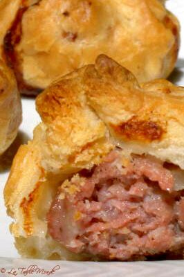 Bouchées feuillettées au porc et à la courgette