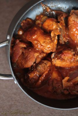 Coq aux olives et aux câpres