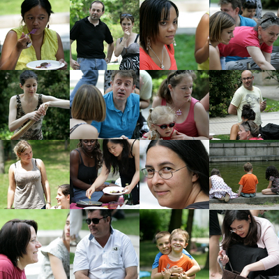Pique-nique à Bercy du 28 juin 2009 : plusieurs dizaines de blogueurs, quant aux plats on ne les compte même pas !