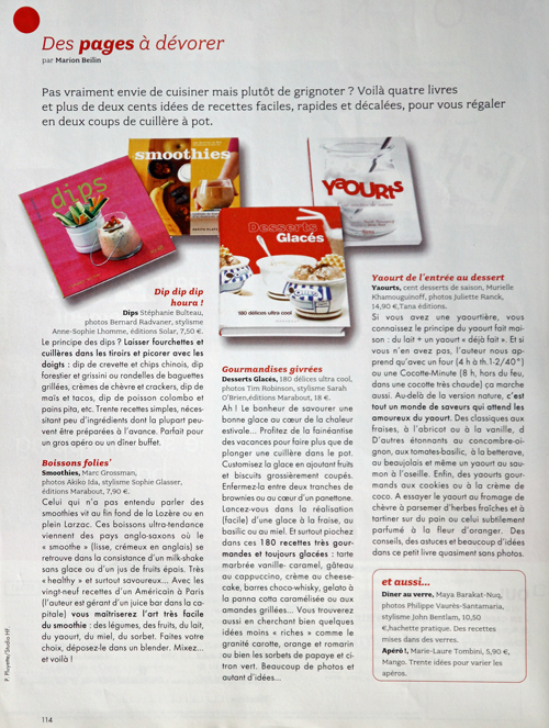 Yaourts de l'entrée au dessert - Elle à Table juillet-août 2007